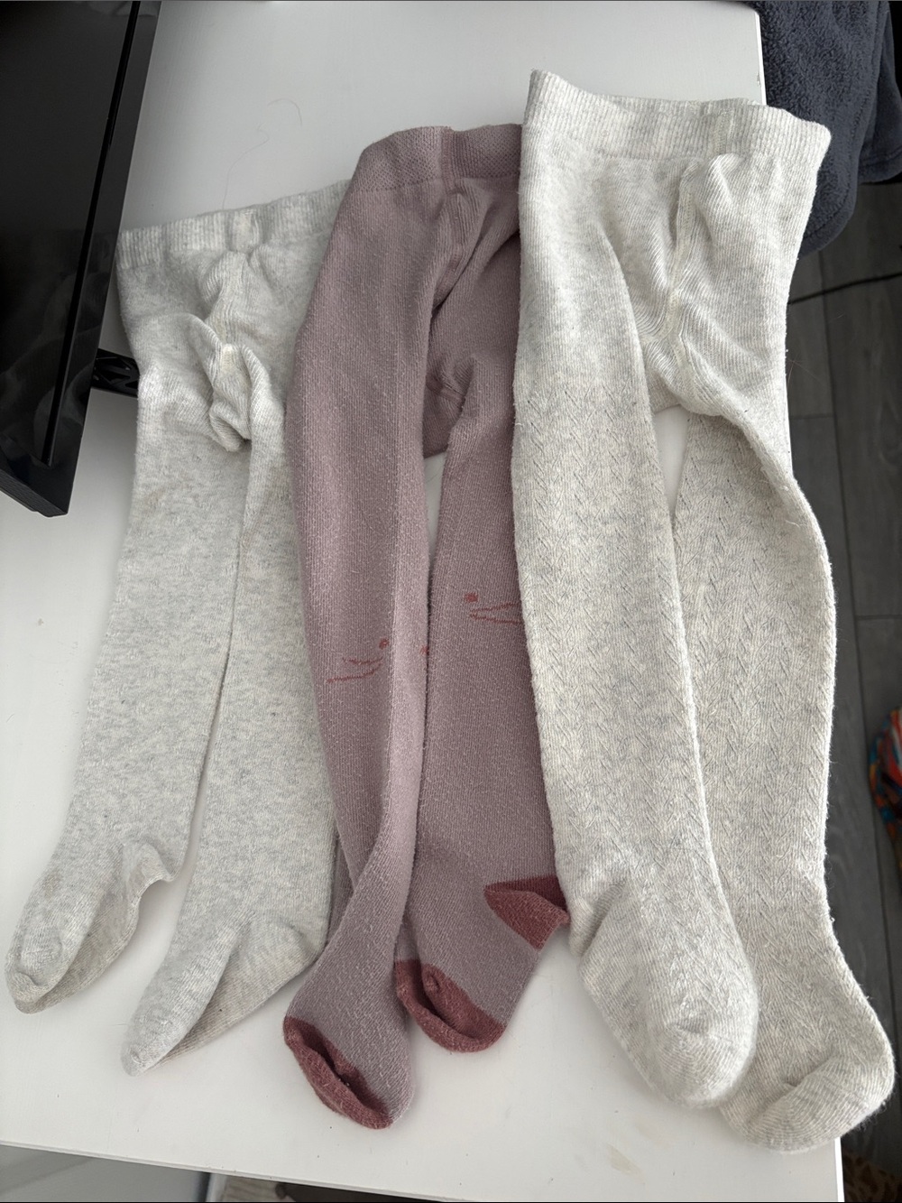 Cozy Tights Trio in Soft Heather and Dusty Rose